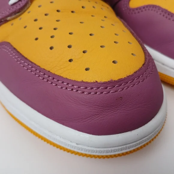 Nike Air Jordan 1 Retro High Og Purple and Yellow Sneakers Men's Size 10.5 - Picture 9 of 16